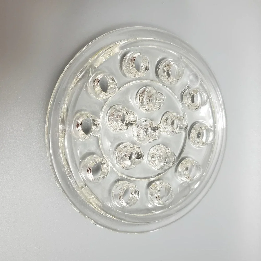 Vintage Flower Frog Clear Glass Round Floral Arrangement 16‎ Holes